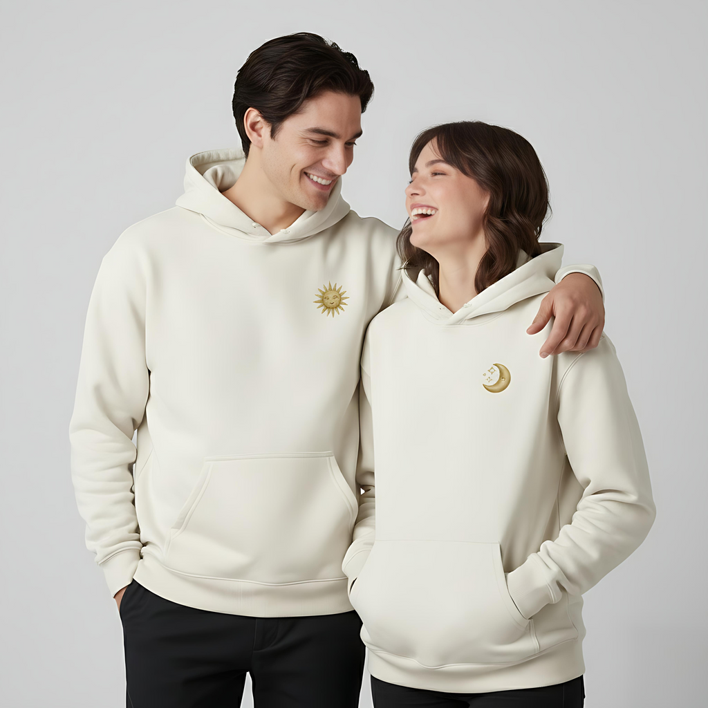 MOONSTRUCK - The Soft-Glow Couple Hoodie (Moon Embroidery Edition)