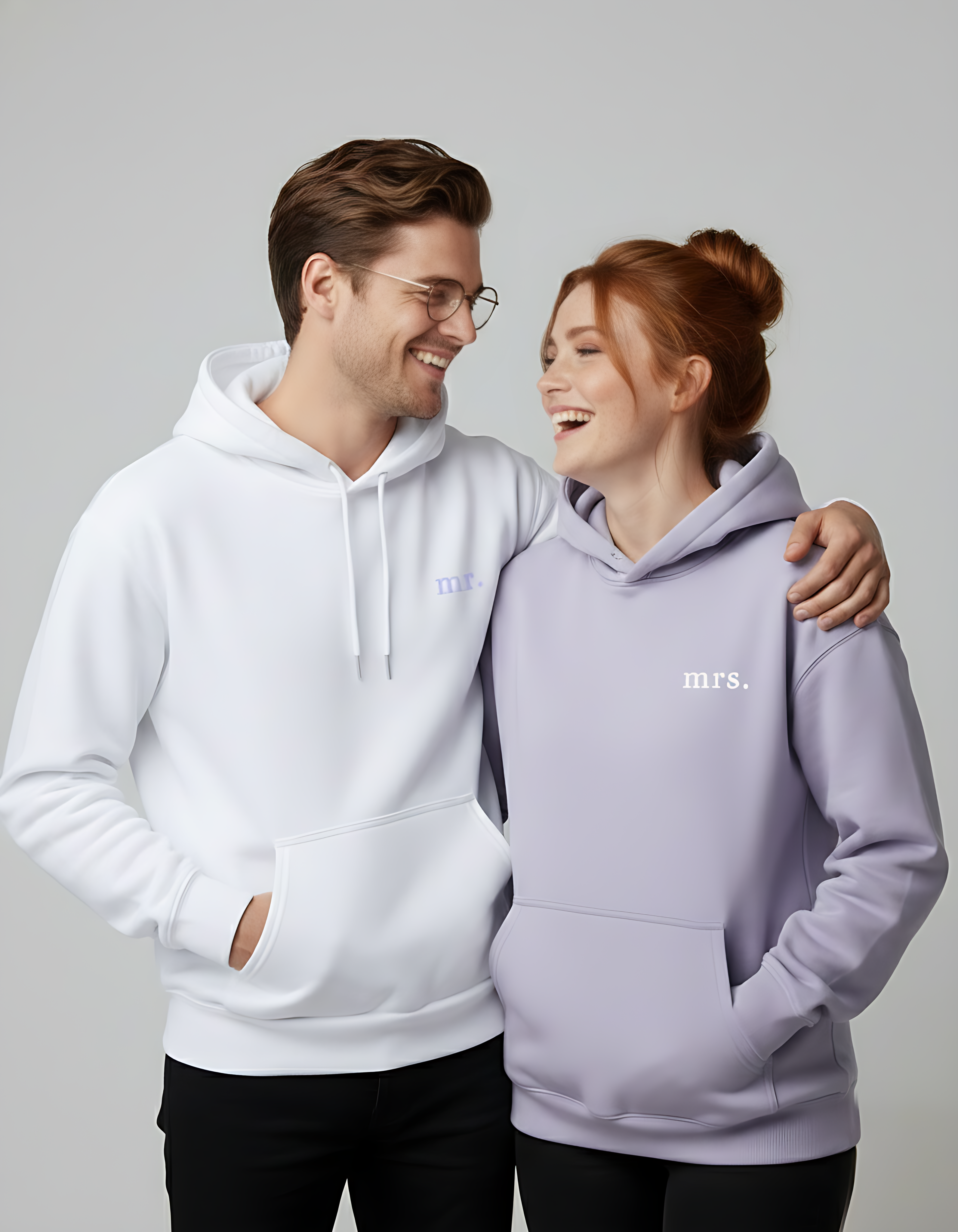Mr. – Pair Hoodie for “Mrs.” Couple Set (White)