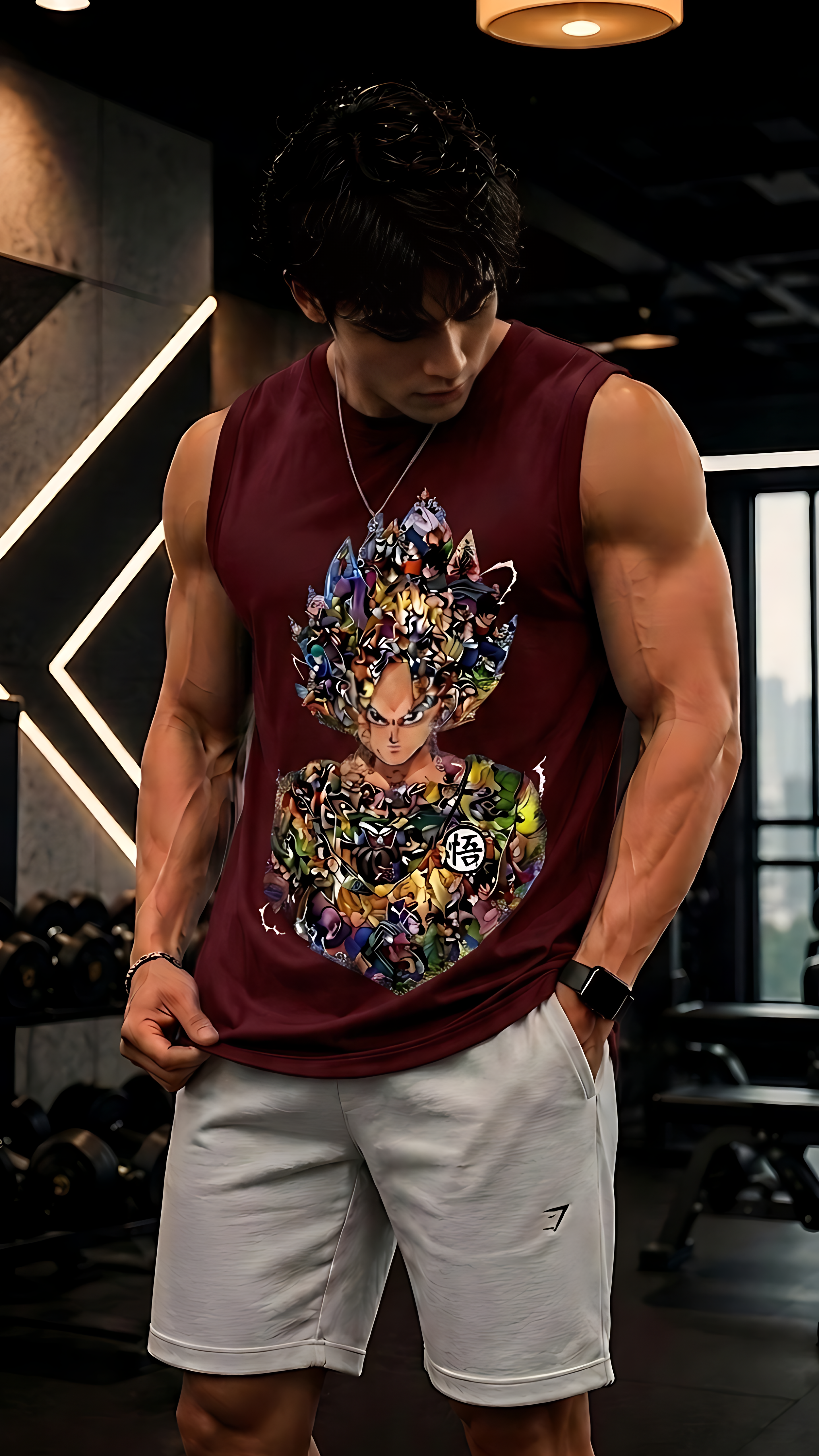 Anime Warrior Sleeveless T-Shirt for Men