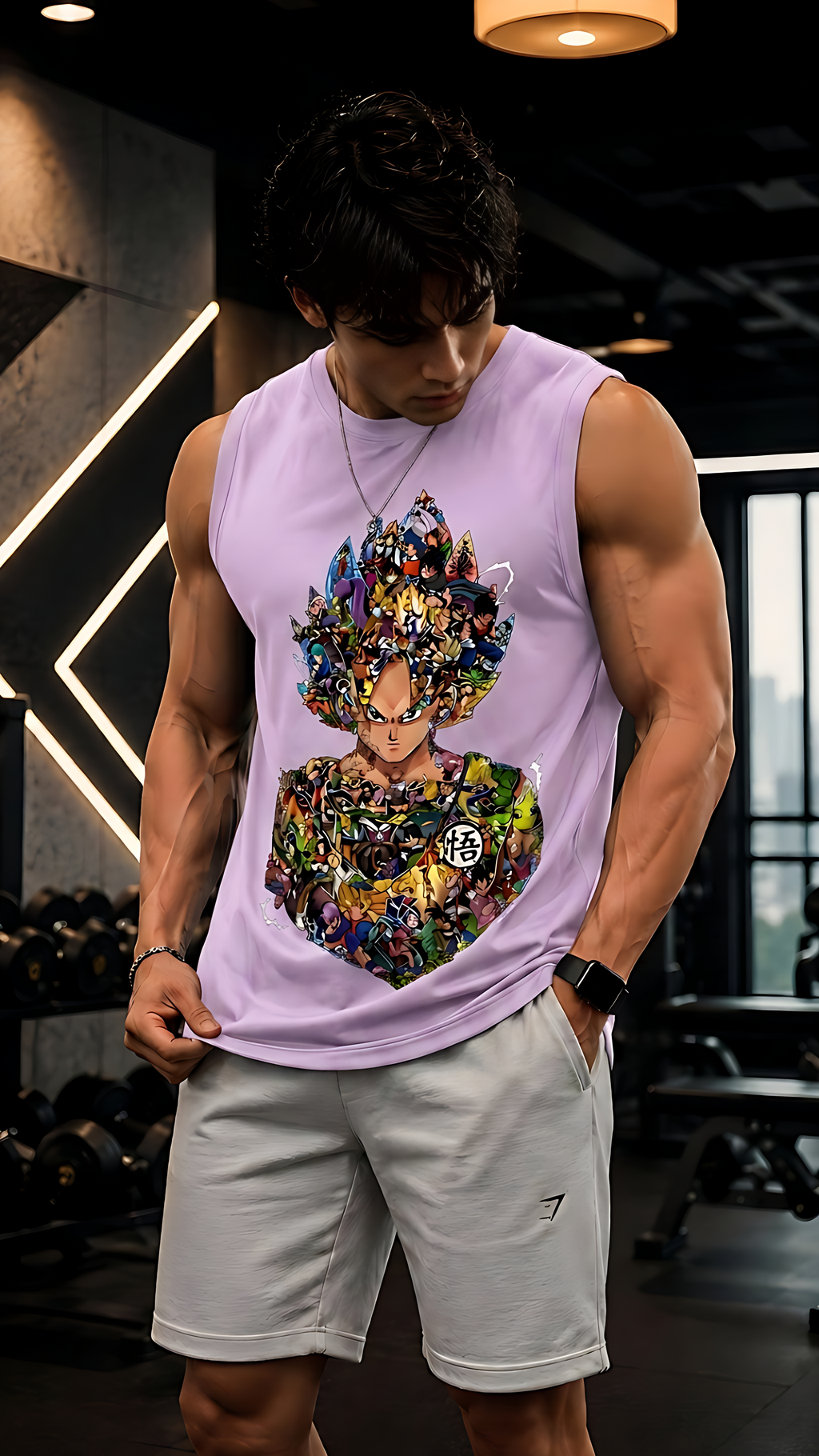 Anime Warrior Sleeveless T-Shirt for Men