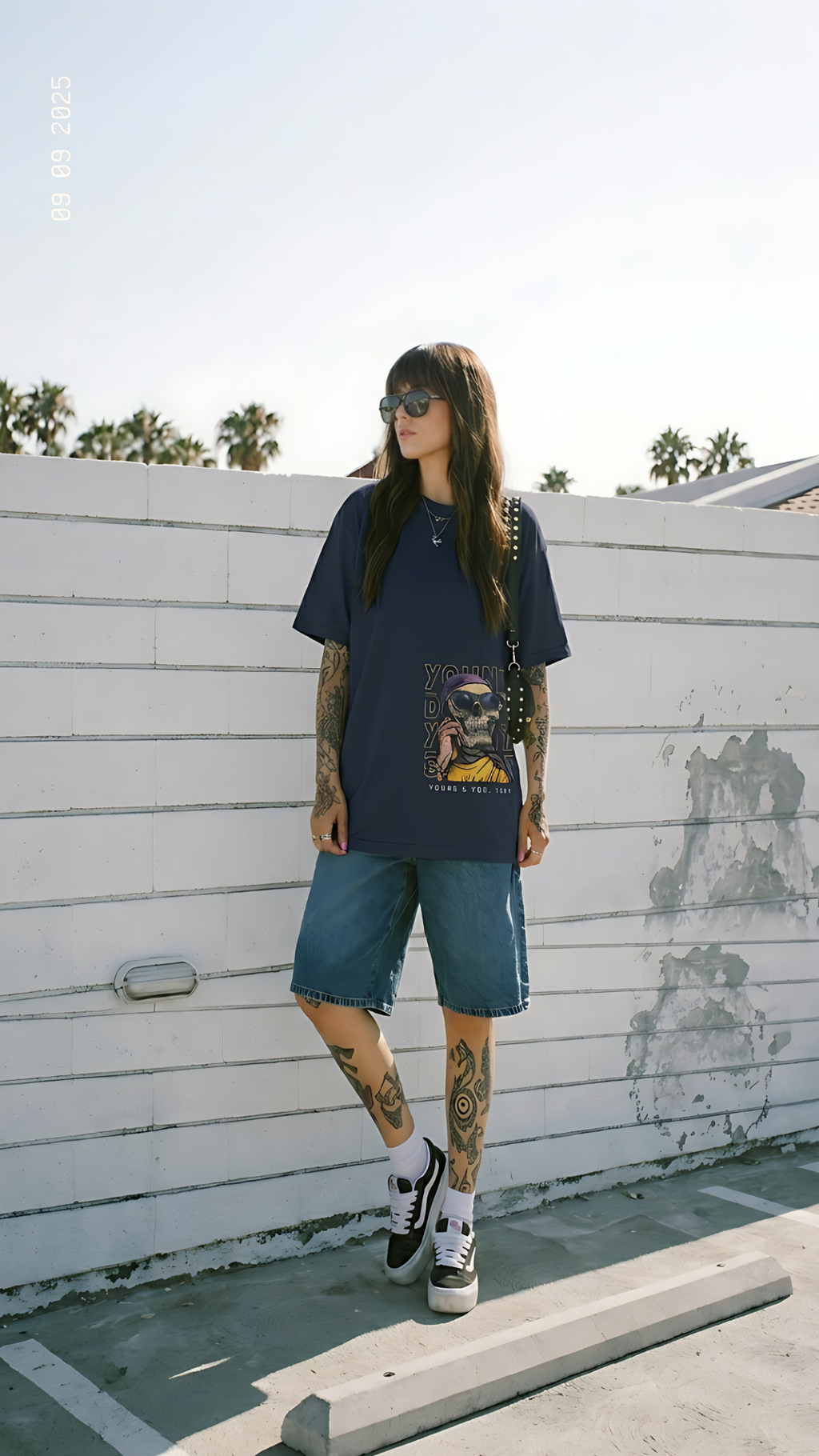 Young & Cool Skull Oversized Tee