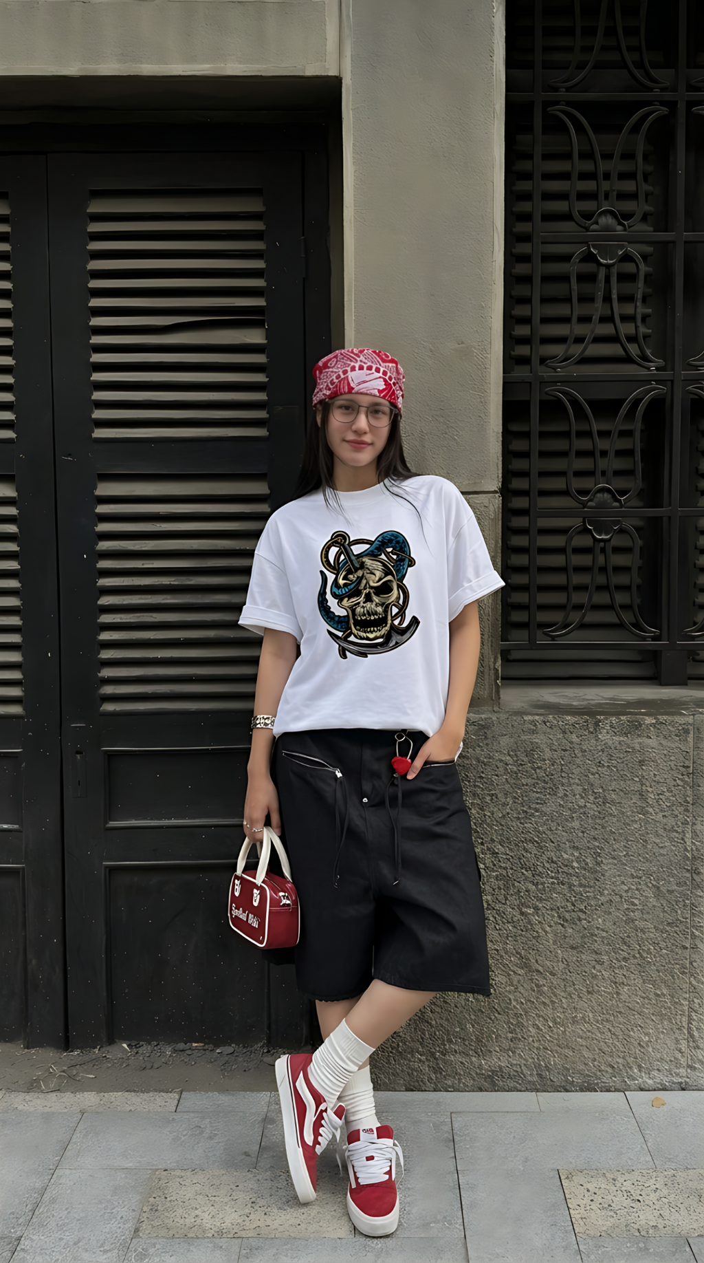 Skull Anchor Oversized T-Shirt