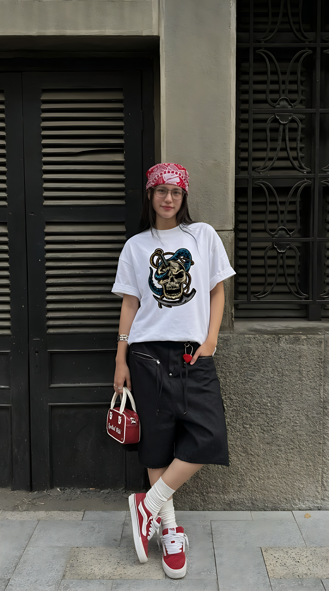 Skull Anchor Oversized T-Shirt