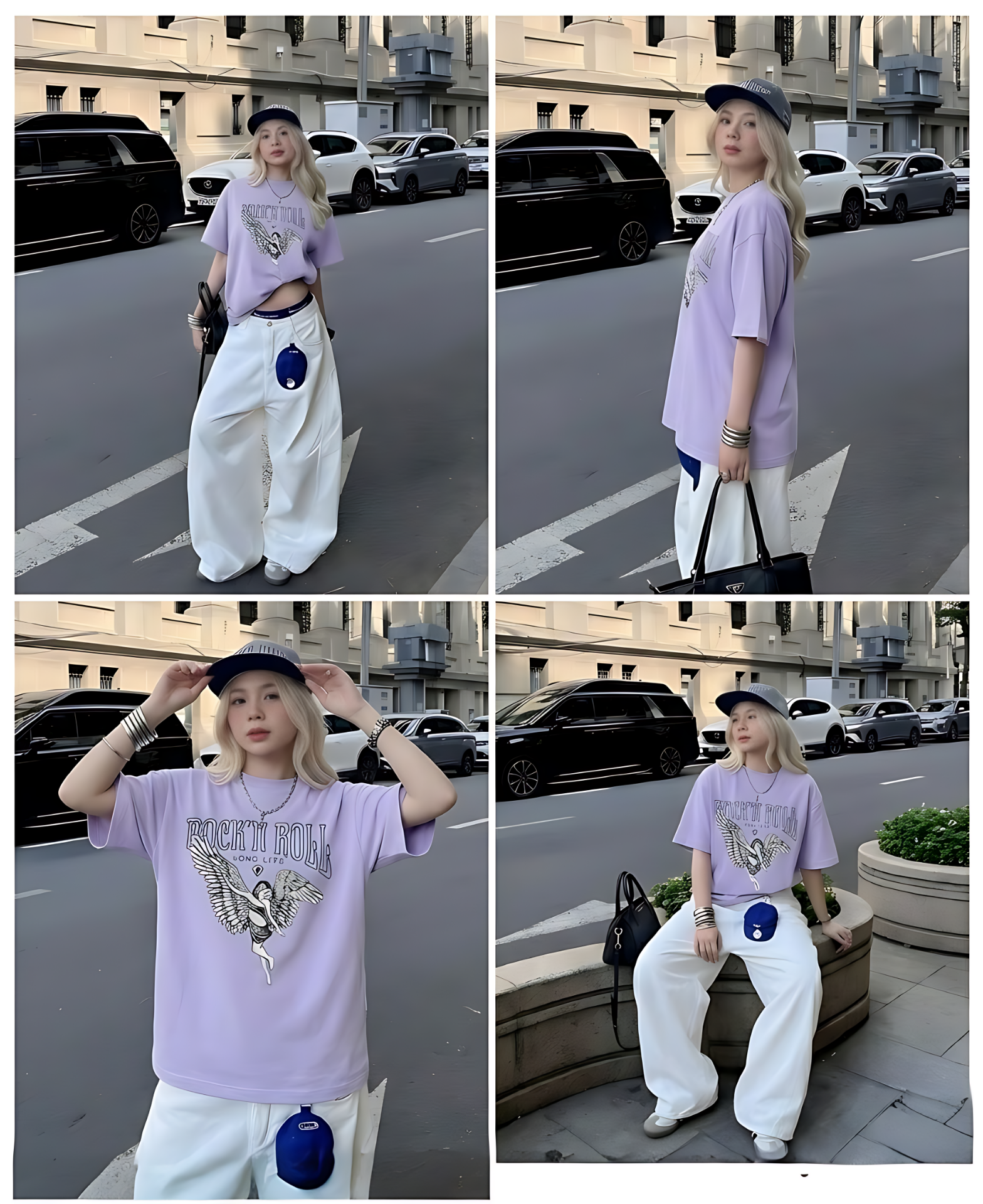 ZENOBIA Rock’n Roll Angel Oversized Tee